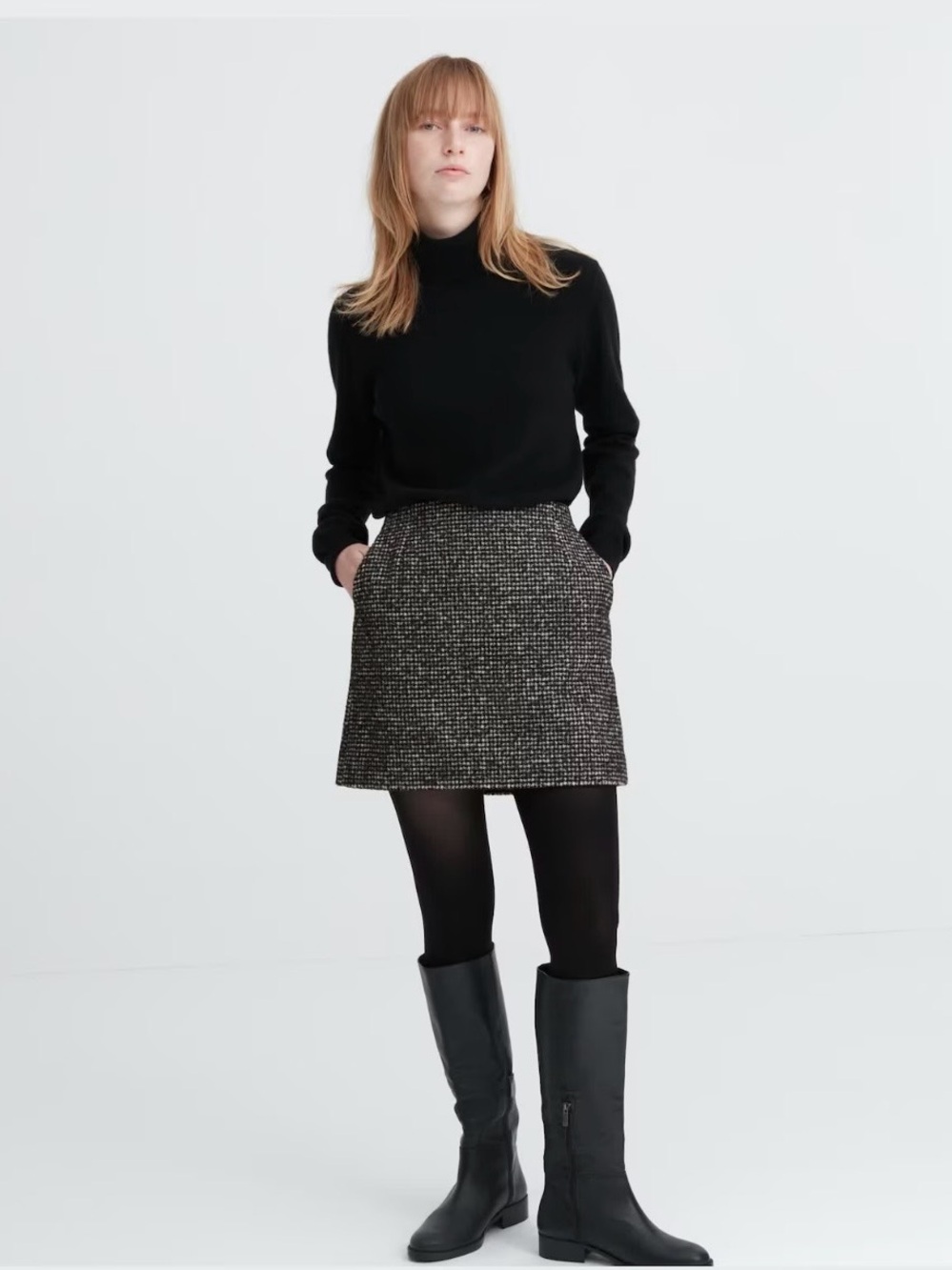 NWT Houndstooth Tweed Mini Skirt